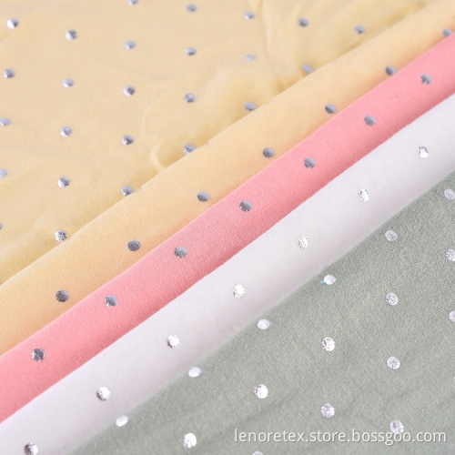 Knit Foil Printed Polka Dot Single Jersey Fabric